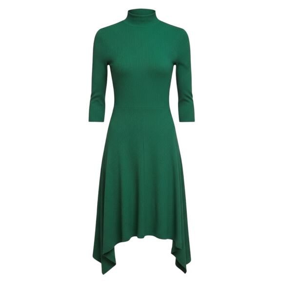 Anthropologoie Building 18 Turtleneck Ribbed Dress Green Size XS - Picture 2 of 10